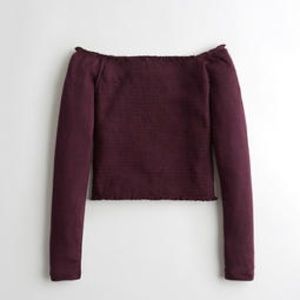 Hollister Smocked Off The Shoulder Top